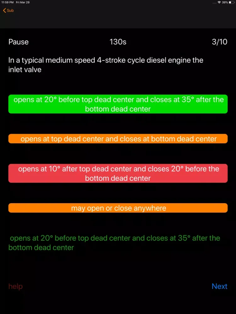Ảnh chụp màn hình của Mechanical MCQ Quiz iPad 