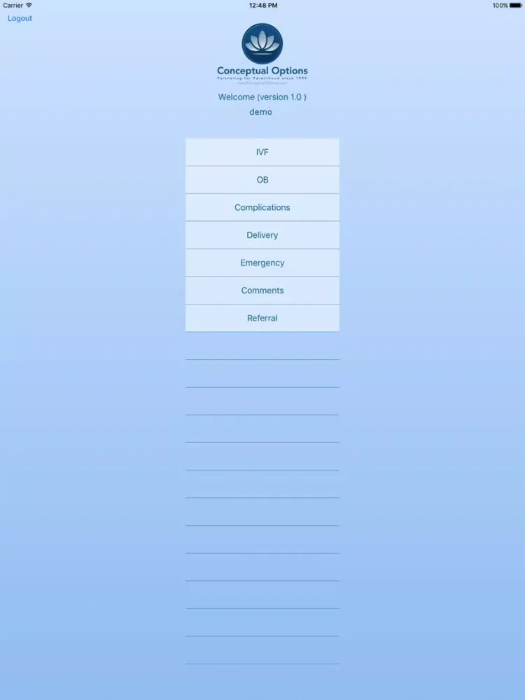 Surrogacy Status App iPad  स्क्रीनशॉट