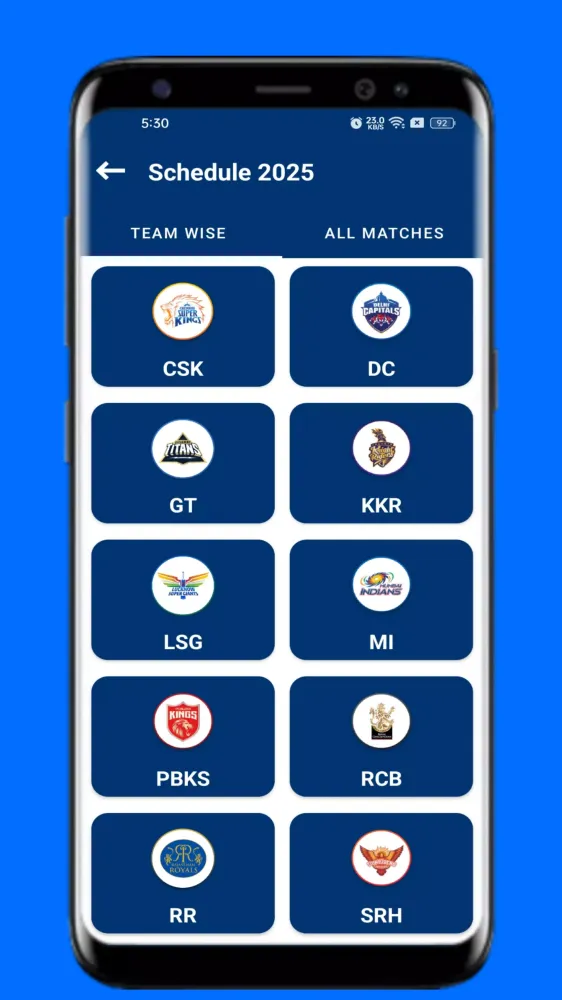 Ảnh chụp màn hình của Cricket Cafe : Schedule 2025