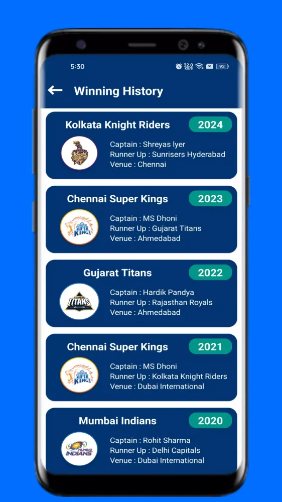 Ảnh chụp màn hình của Cricket Cafe : Schedule 2025