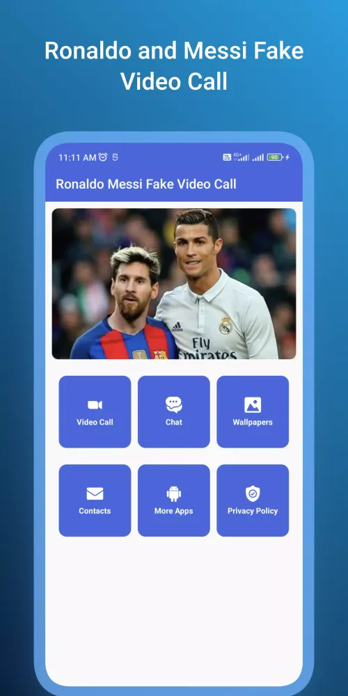 Capturas de pantalla de Ronaldo Messi Fake Video Call
