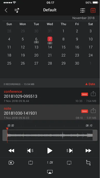 Capturas de tela do AVR X PRO - Voice Recorder