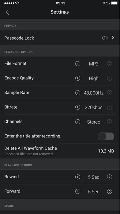 Capturas de tela do AVR X PRO - Voice Recorder