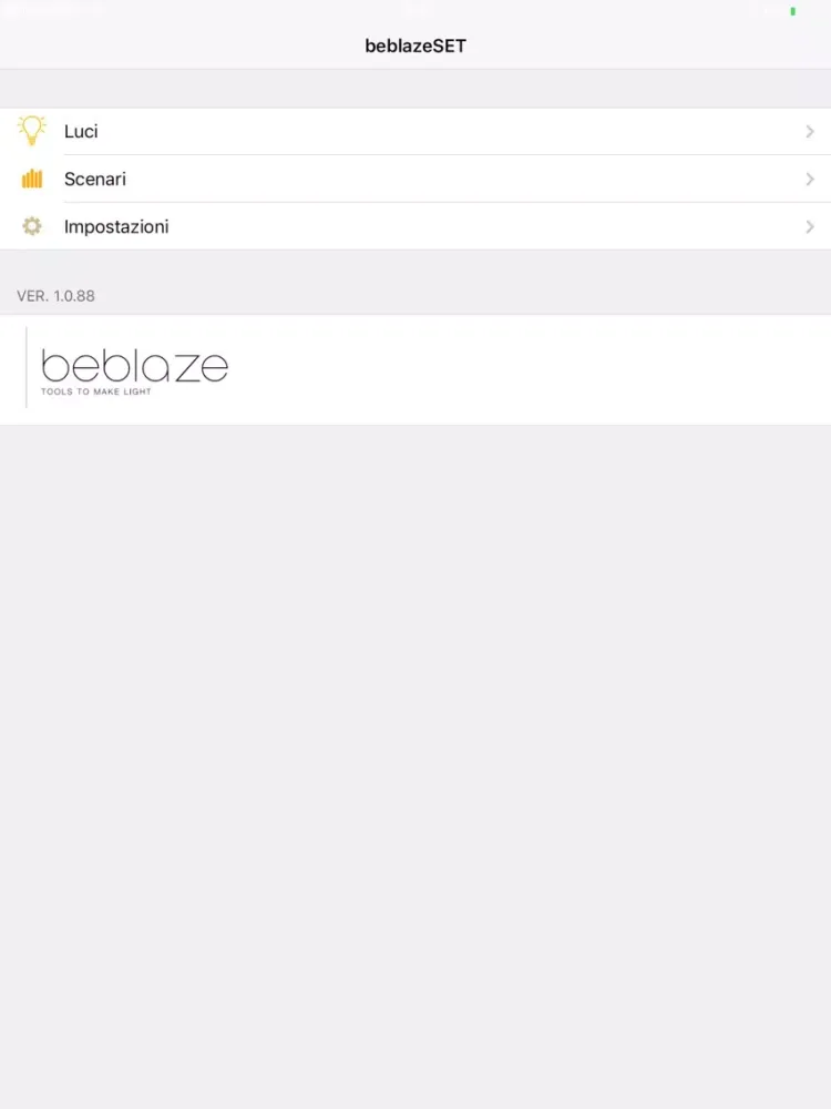 Ảnh chụp màn hình của beblazeSET iPad 