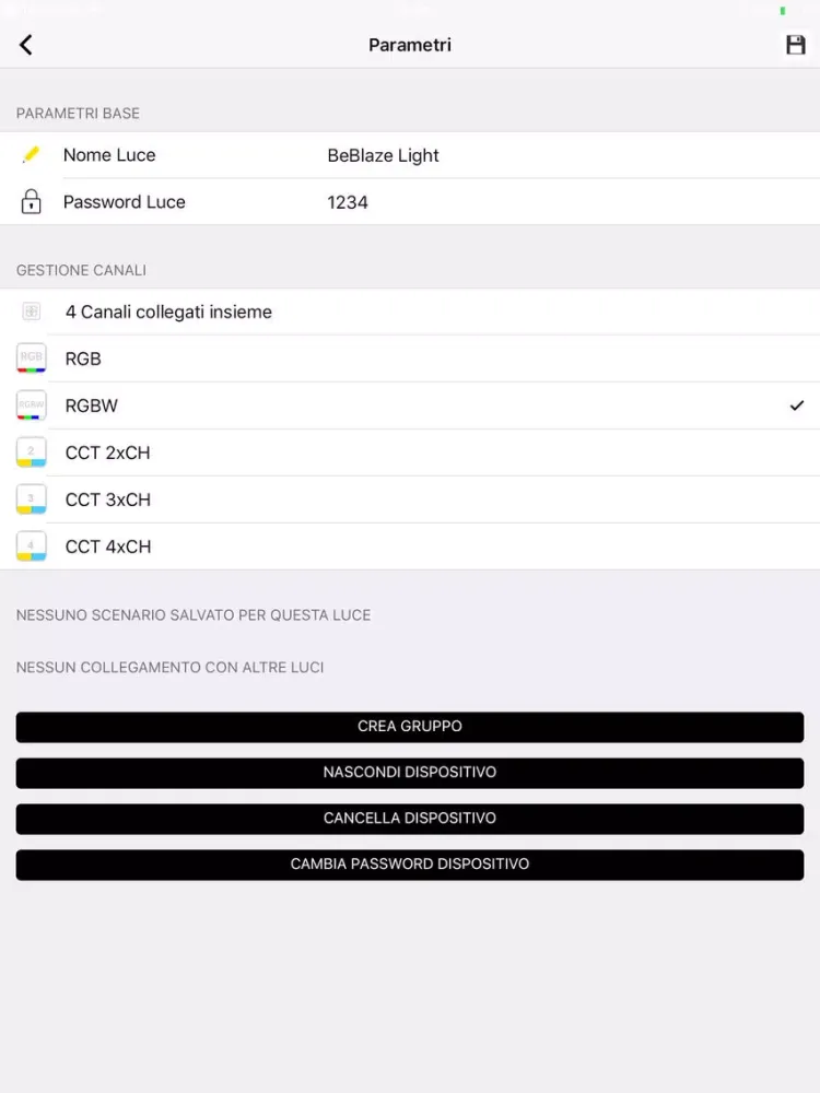 Ảnh chụp màn hình của beblazeSET iPad 