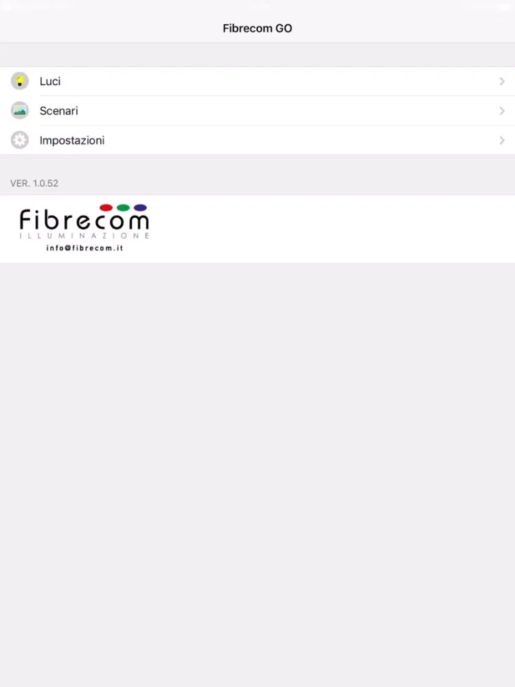 Tangkapan layar Fibrecom Go iPad 