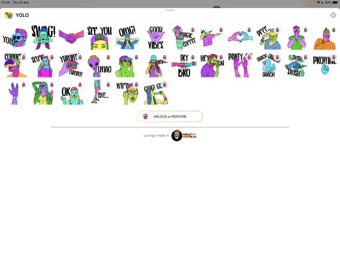 YOLO Stickers iPad 应用截图