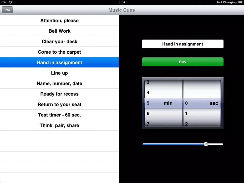 Capturas de tela do Music Cue iPad 