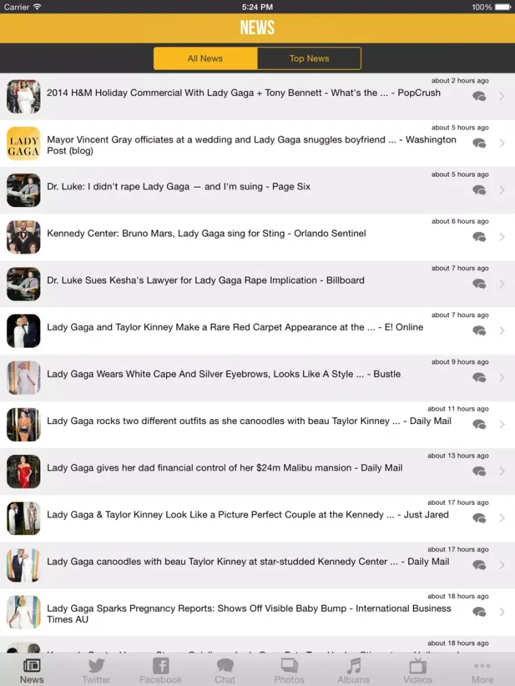 My Artist Alerts for Lady Gaga Fans - Free iPad 应用截图