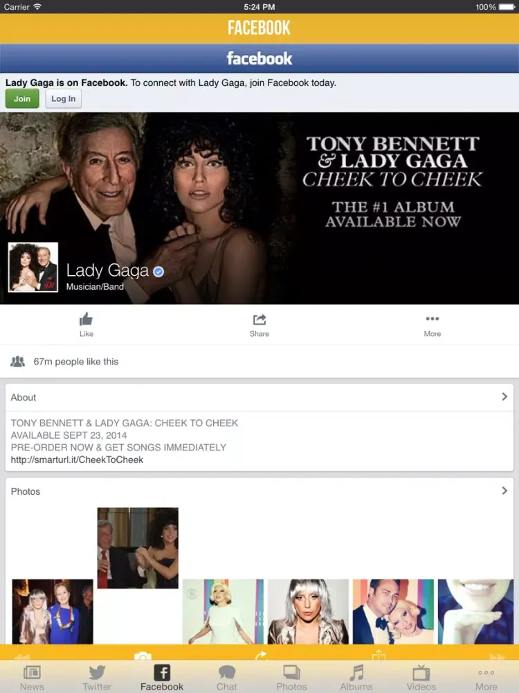 My Artist Alerts for Lady Gaga Fans - Free iPad 应用截图