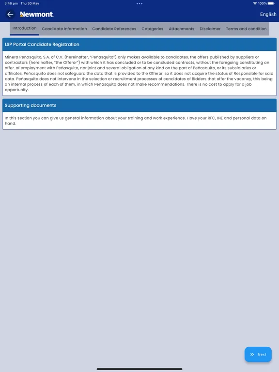 Capturas de pantalla de Empleo local - Newmont iPad 