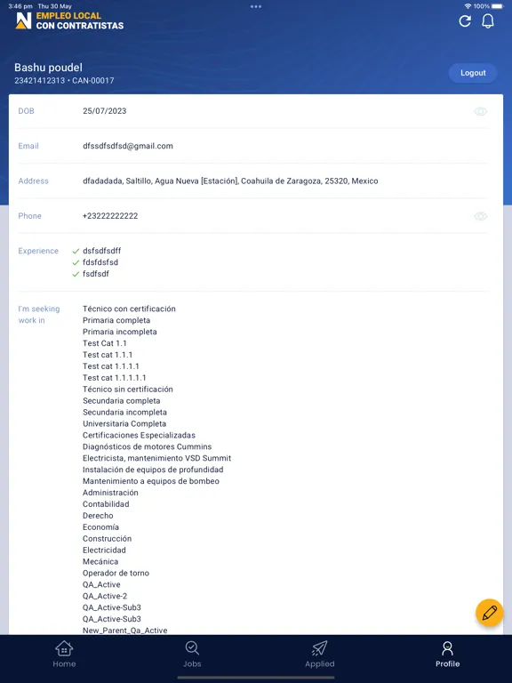 Capturas de pantalla de Empleo local - Newmont iPad 