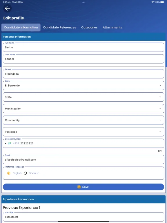 Capturas de pantalla de Empleo local - Newmont iPad 