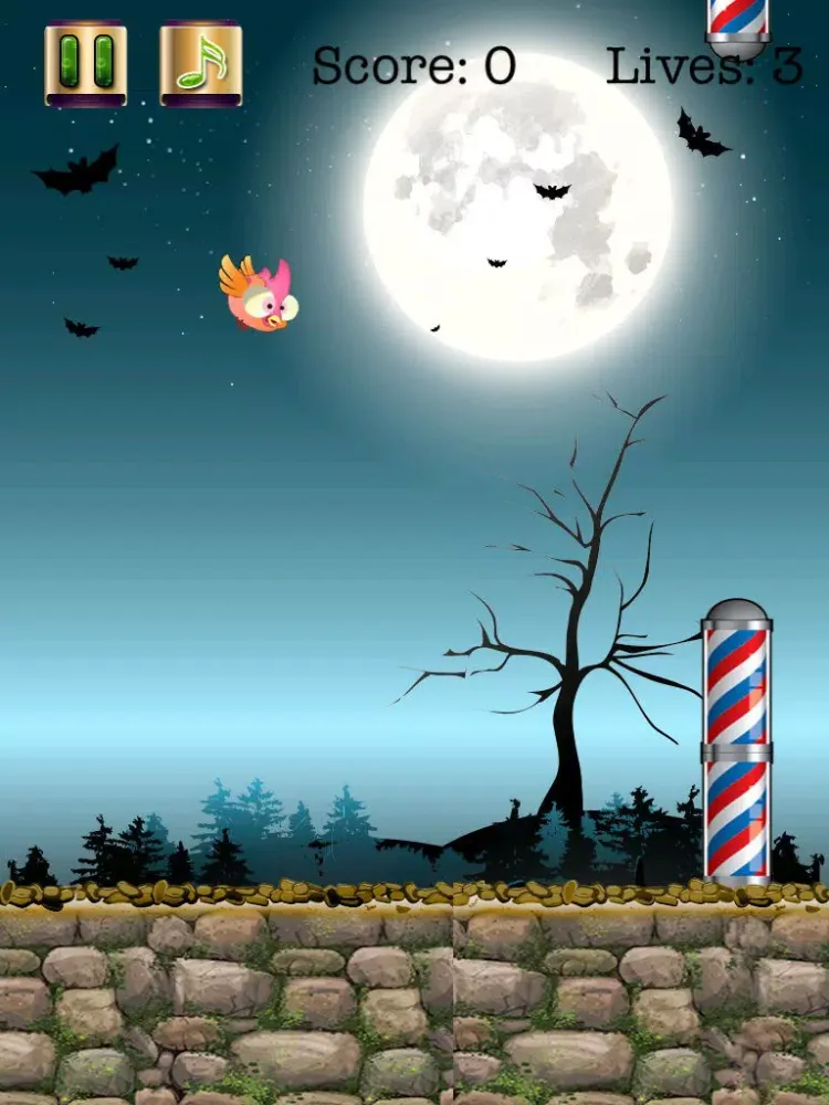 Flybird In Dark Free iPad  Screenshots