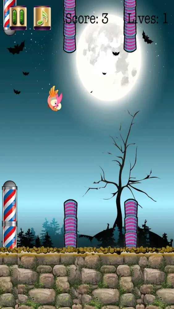 Flybird In Dark Free Screenshots