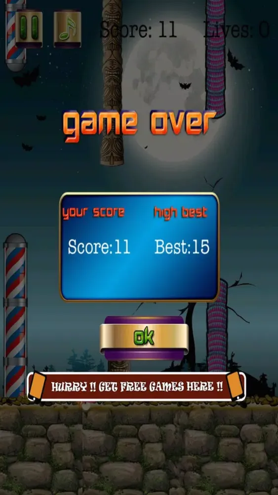 Flybird In Dark Free Screenshots