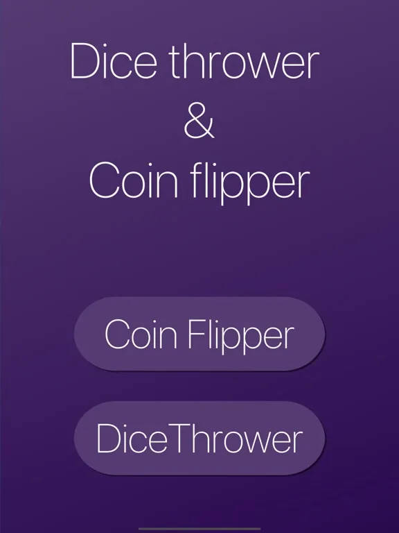 Dice Thrower & Coin Flipper iPad  Screenshots