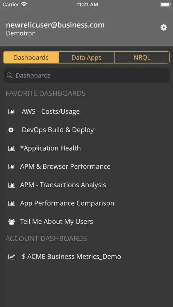 New Relic Insights স্ক্রিনশট