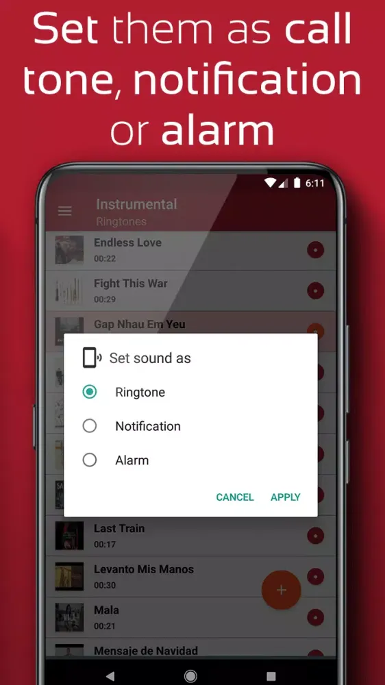 Tangkapan layar Instrumental Ringtones