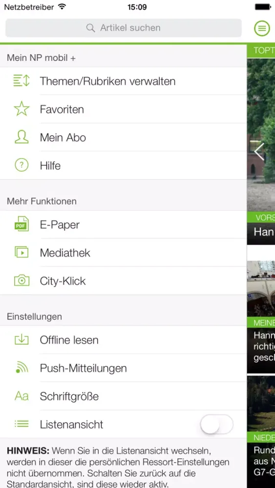 NP mobil + Screenshots