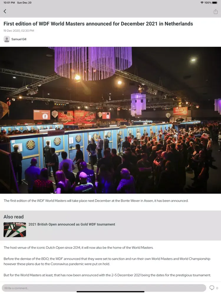 Darts News - PDC & van Gerwen iPad  Screenshots