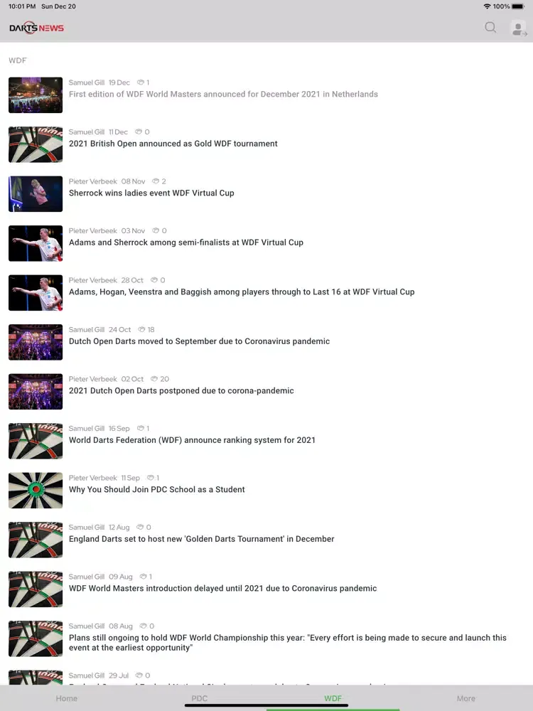 Darts News - PDC & van Gerwen iPad  Screenshots