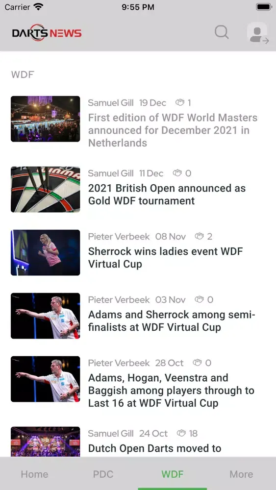 Darts News - PDC & van Gerwen Screenshots