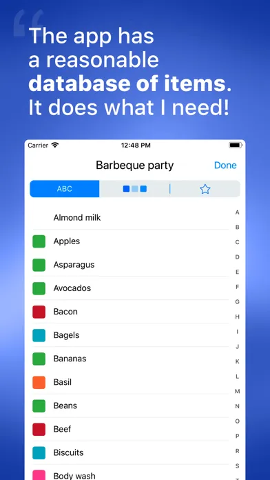 Tangkapan layar Buy Me a Pie! - Grocery List