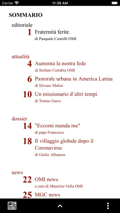Capturas de tela do Missioni OMI
