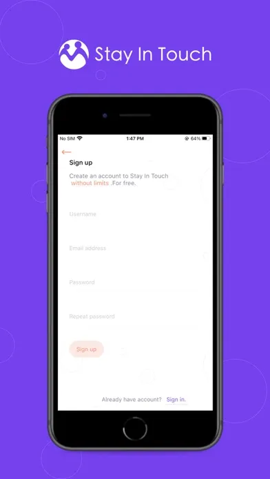 ภาพหน้าจอของ STAY IN TOUCH APP