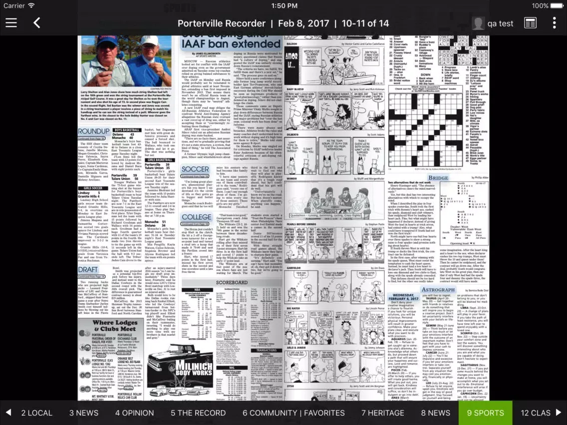 Captures d'écran de Porterville Recorder iPad 