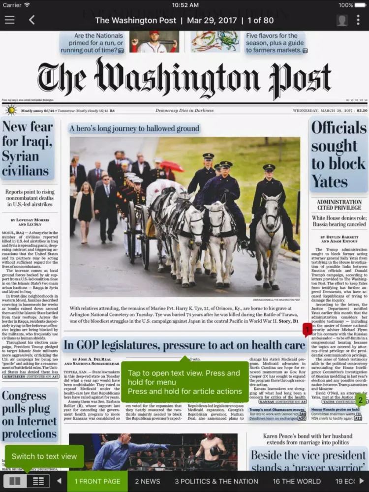 The Washington Post Newspaper in Education iPad  スクリーンショット
