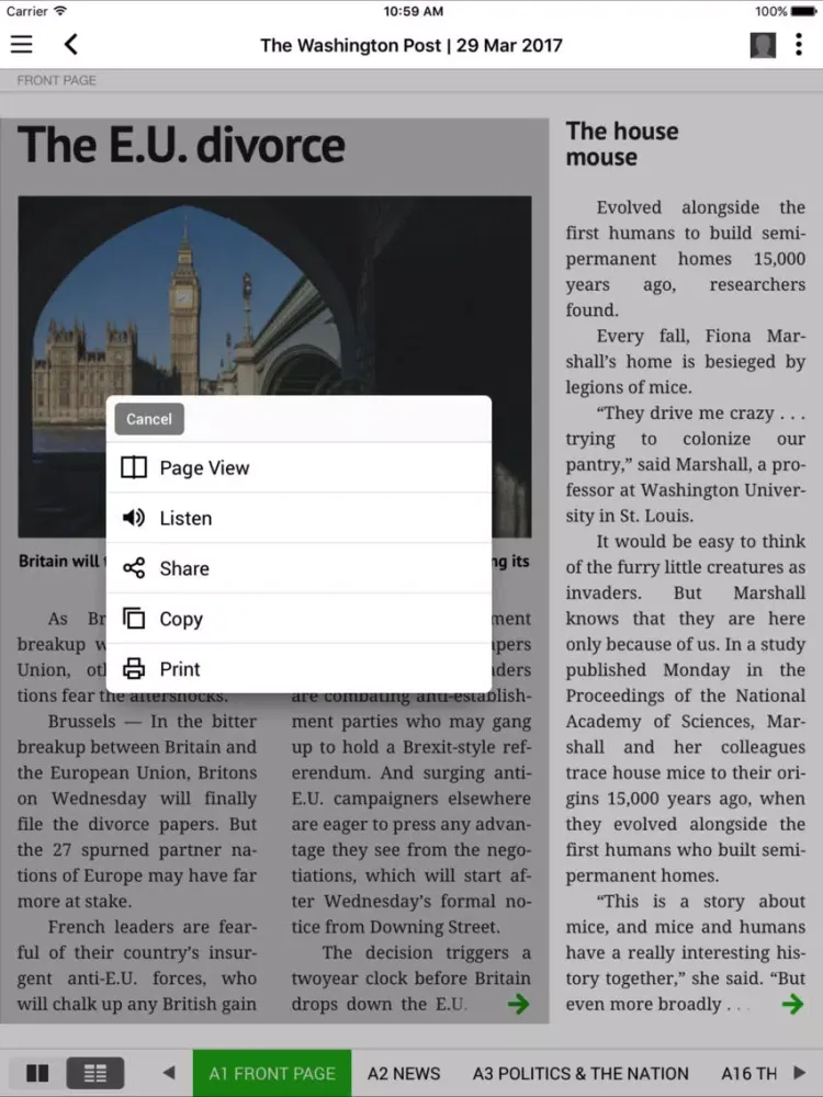 The Washington Post Newspaper in Education iPad  スクリーンショット