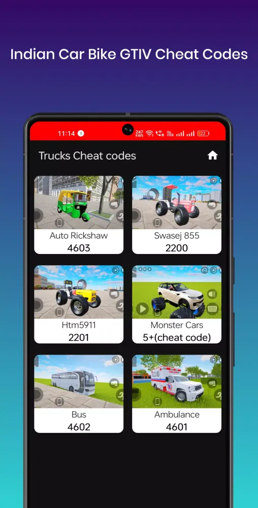 Indian Car Bike GTIV cheats应用截图