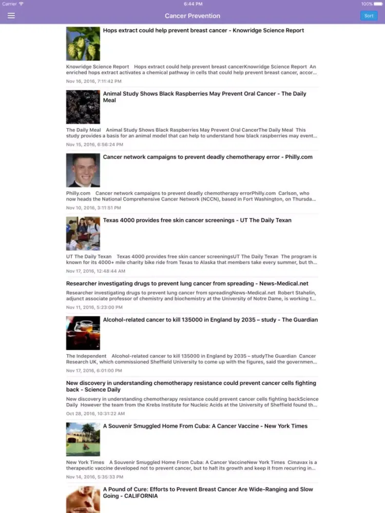 Cancer Research News & Prevention Info Pro iPad Screenshots