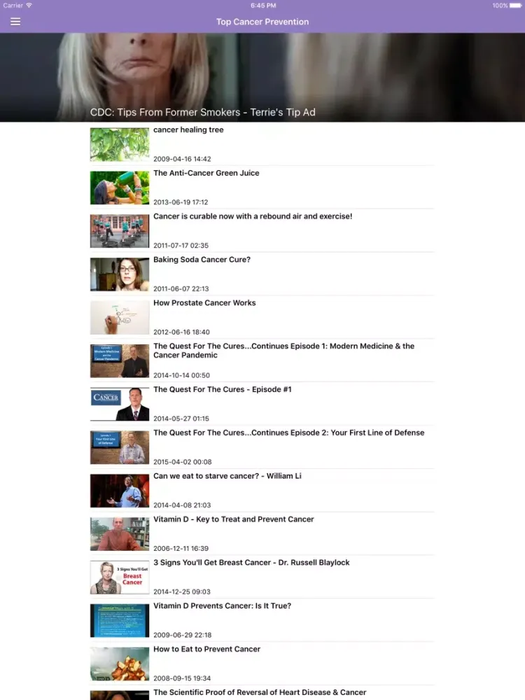 Cancer Research News & Prevention Info Pro iPad Screenshots