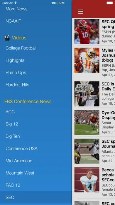 College Football News - Scores, Schedule & Ranking Screenshots