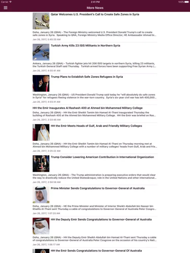Tangkapan layar Doha News & Qatar Today Pro Edition iPad 