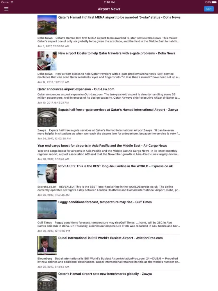 Tangkapan layar Doha News & Qatar Today Pro Edition iPad 