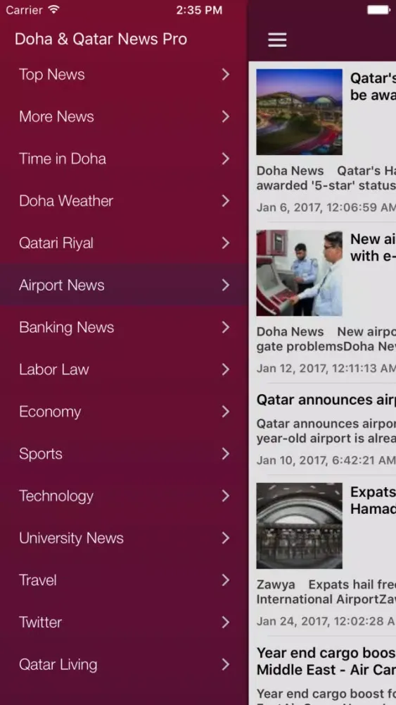 Tangkapan layar Doha News & Qatar Today Pro Edition