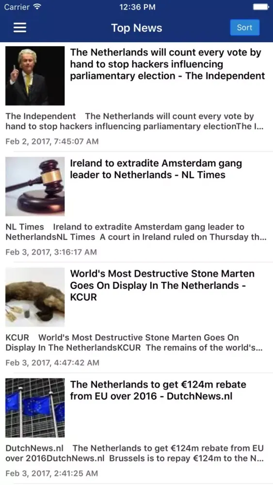 Zrzuty ekranu Dutch News in English Pro