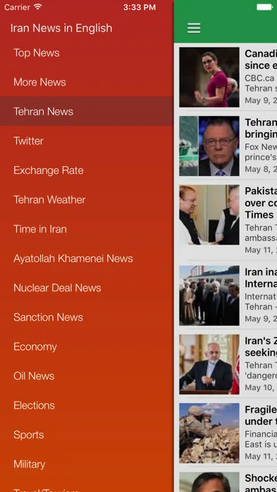 Iran News Today in English Screenshots