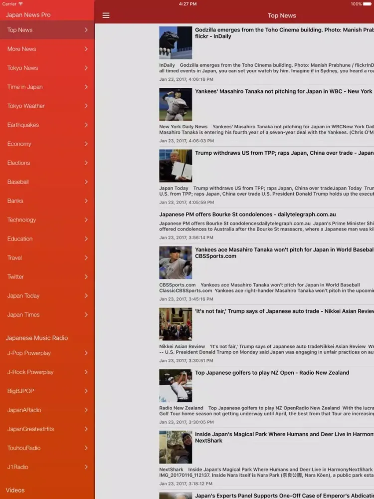 Japanese News in English Pro iPad  Screenshots