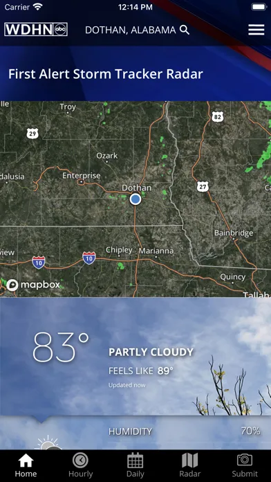 WDHN Wiregrass Weather Screenshots