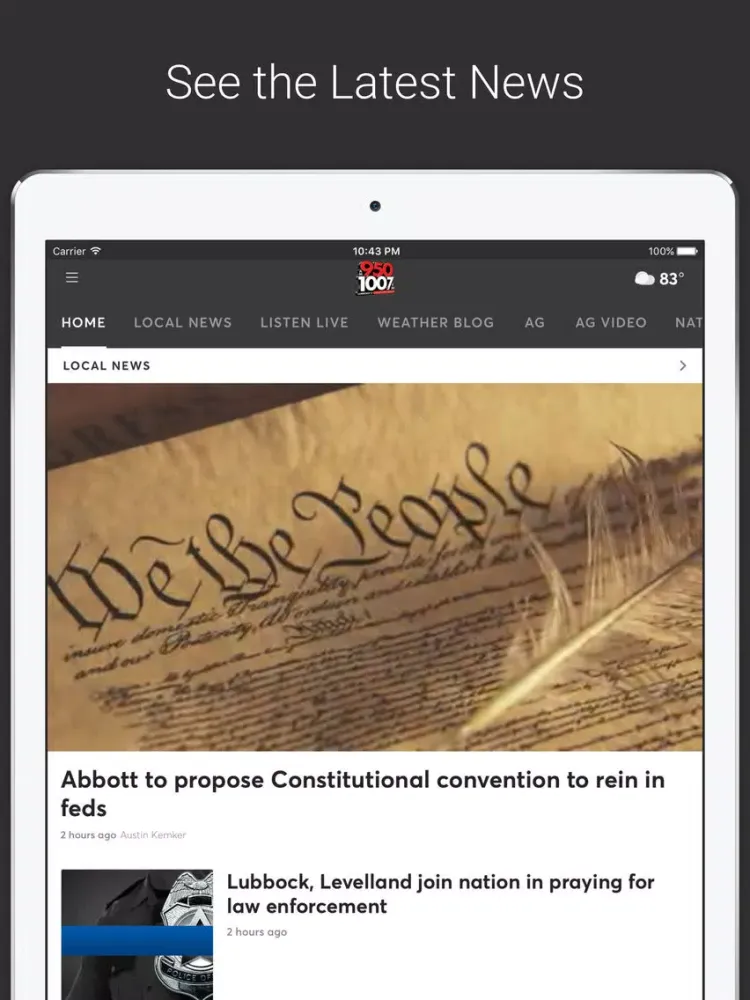 Capturas de pantalla de 100.7 The Score Lubbock iPad 