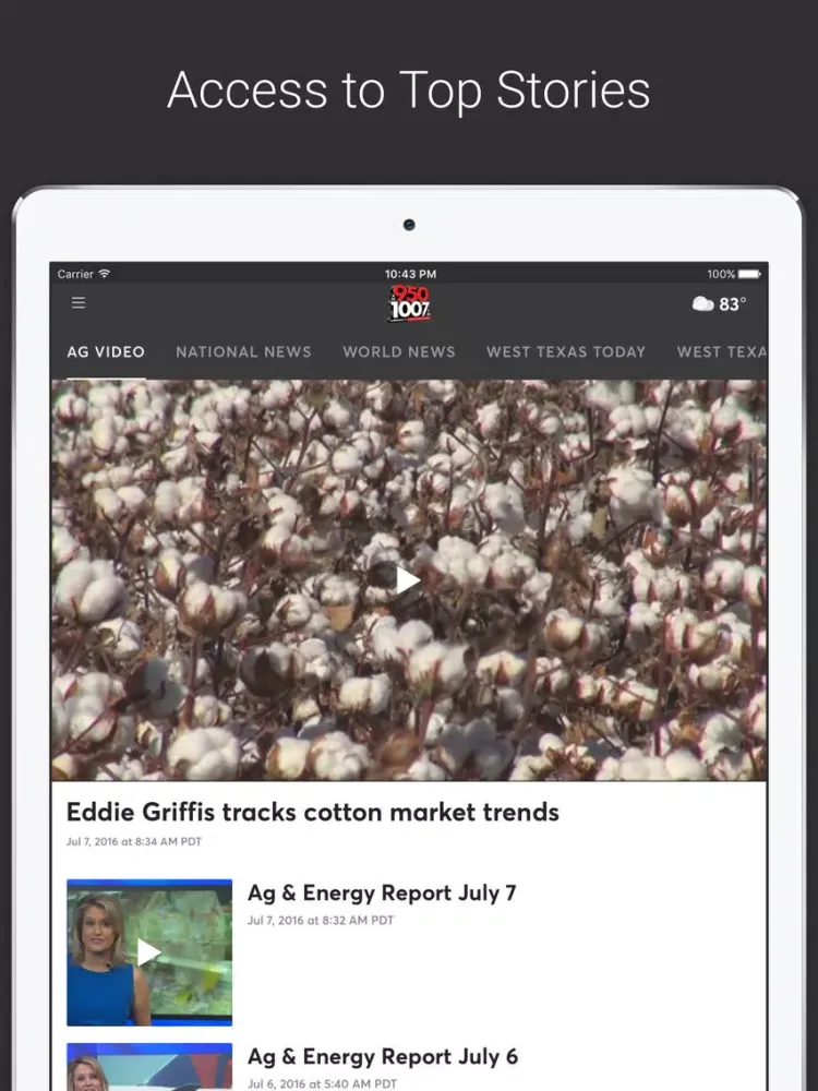 Capturas de pantalla de 100.7 The Score Lubbock iPad 