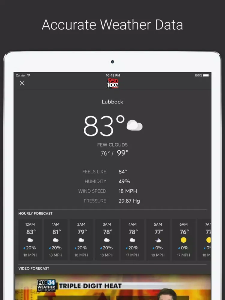 Capturas de pantalla de 100.7 The Score Lubbock iPad 