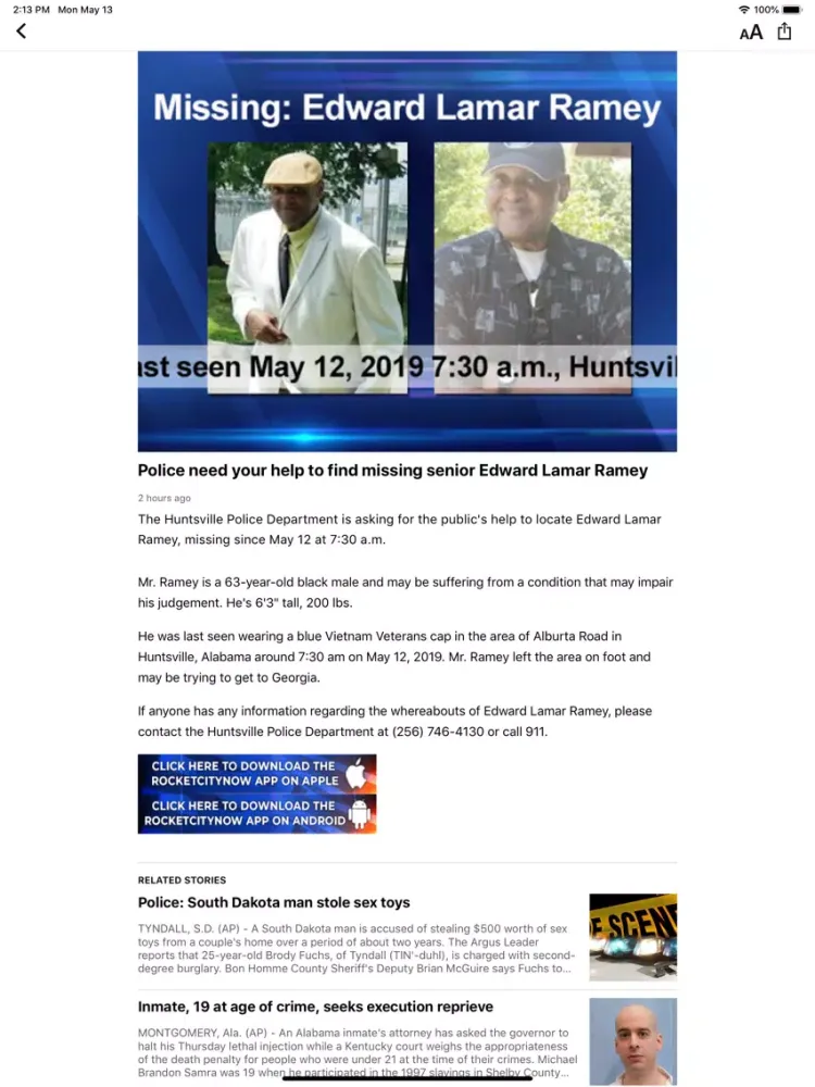Captures d'écran de WZDX News RocketCityNow iPad 