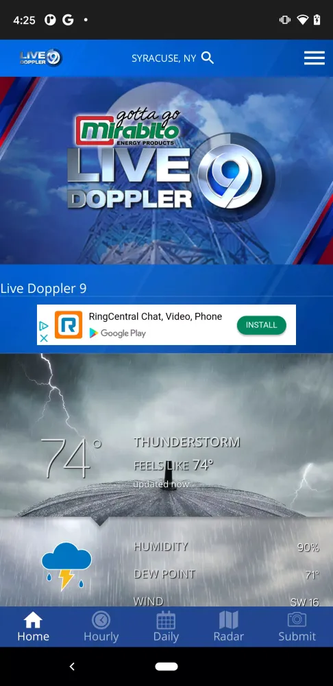 Скриншоты WSYR Storm Team App