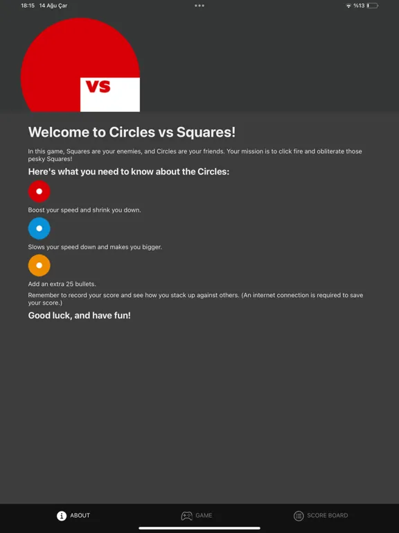 Circles Vs Squares Game iPad  স্ক্রিনশট